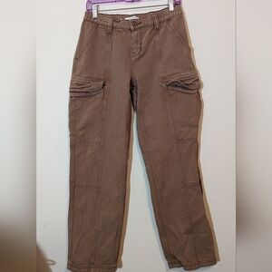 PacSun Elastic Waist Cargo Women's Pant Khaki 100% Cotton, Medium, 29x32